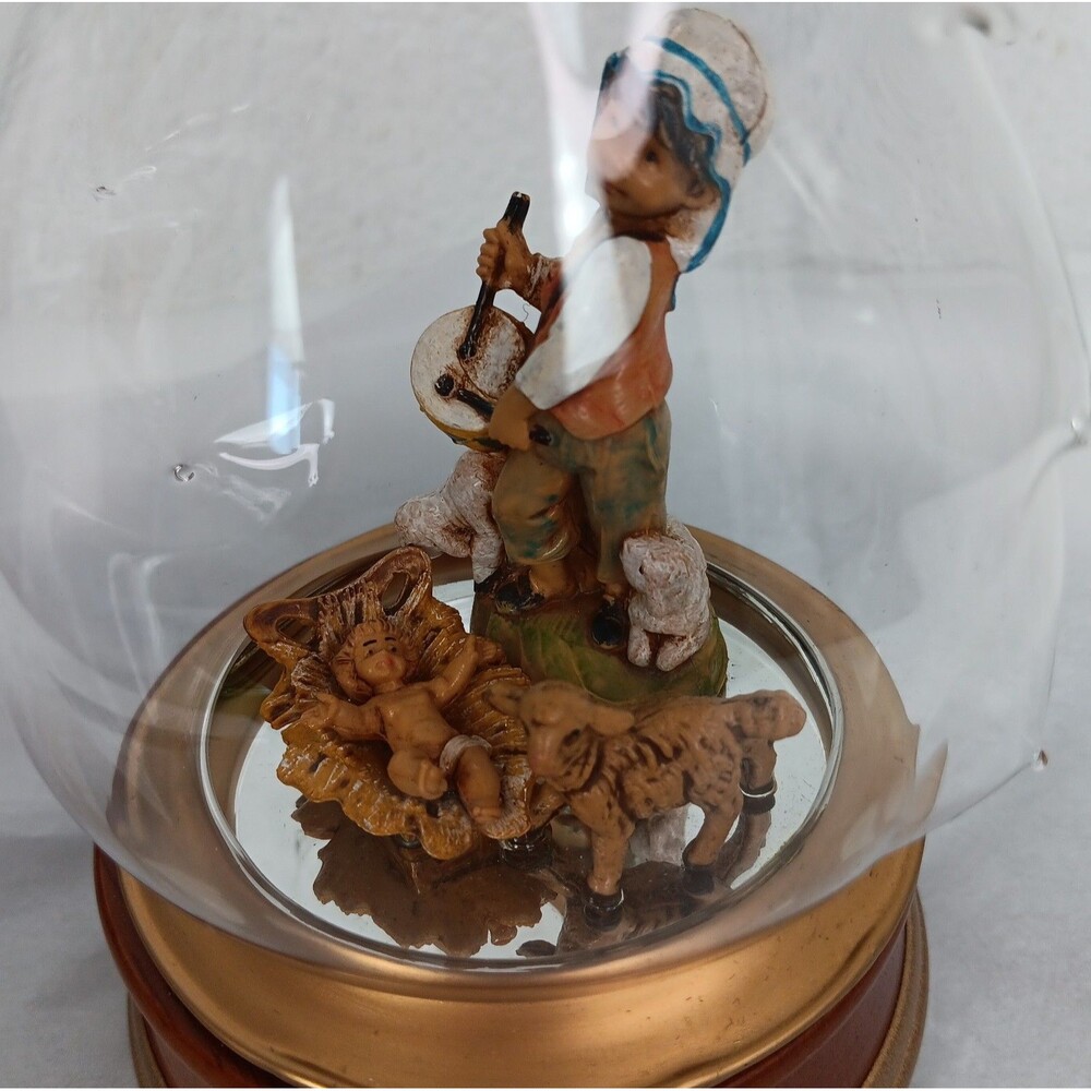 Vintage Fontanini Blown Glass Music Box Plays Little Drummer Boy #66114 - Picture 8 of 16